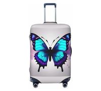Fbghhty Blue Purple Butterfly Print Universal Valigie Cover per Viaggio Elastico Lavabile Copertura di Viaggio Protezione Dei Bagagli, Nero , S
