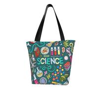 FBGHHTY Borsa a tracolla da donna leggera con stampa a tema scienza dei cartoni animati alla moda casual tote shopping viaggio quotidiano
