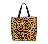 FBGHHTY Borsa a tracolla di grande capacità con stampa leopardata per le donne riutilizzabile leggera pendolarismo quotidiano Tote