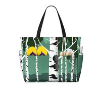 FBGHHTY Borsa da viaggio con stampa di alberi di betulla impermeabile, leggera, per vacanze estive, campeggio, attività all'aperto