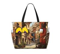 FBGHHTY Borsa da viaggio impermeabile con stampa italiana di strada, leggera, per vacanze estive, campeggio, attività all'aperto