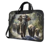 FBGHHTY Borsa funzionale del computer portatile della stampa degli elefanti asiatici sveglio e leggero per il vario computer portatile, Nero , 13 inch