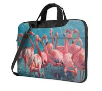 FBGHHTY Borsa funzionale del computer portatile della stampa dei fenicotteri borse sveglie e leggere per il vario computer portatile, Nero , 15.6 inch