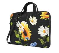 FBGHHTY Borsa funzionale del computer portatile della stampa della camomilla dei girasoli borse sveglie e leggere per il vario computer portatile, Nero , 13 inch