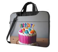 FBGHHTY Borsa funzionale del computer portatile della stampa della torta di buon compleanno borse sveglie e leggere per il vario computer portatile, Nero , 13 inch