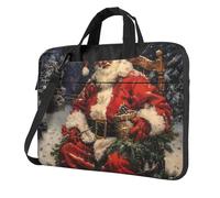 FBGHHTY Borsa funzionale del computer portatile della stampa di buon Natale borse sveglie e leggere per il vario computer portatile, Nero , 15.6 inch
