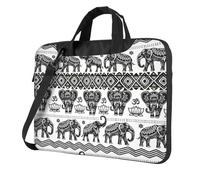 FBGHHTY Borsa funzionale del computer sveglio e leggera delle borse del computer portatile della stampa del modello dell'elefante della Boemia, Nero , 15.6 inch