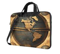 FBGHHTY Borsa funzionale del computer sveglio e leggera delle borse del computer portatile della stampa del globo del mondo antico per il vario, Nero , 13 inch