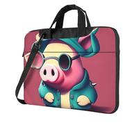 FBGHHTY Borsa funzionale sveglia e leggera del computer portatile della stampa del maiale sveglio delle borse per il vario, Nero , 14 inch