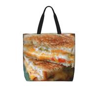 FBGHHTY Borsa leggera con stampa di panini al formaggio, borsa comoda, riutilizzabile, ecologica, per la spesa, viaggi, spiaggia, lavoro