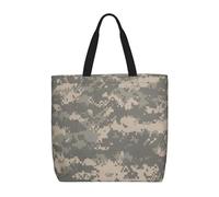 FBGHHTY Borsa leggera con stampa mimetica digitale militare, comoda, riutilizzabile, ecologica, per la spesa, viaggi, spiaggia, lavoro