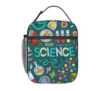 FBGHHTY Borsa per il pranzo alla moda con stampa a tema scienza dei cartoni animati, versatile, adatta per tutte le stagioni, per picnic, lavoro, scuola