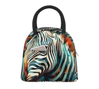 FBGHHTY Borsa per il pranzo isolata con stampa astratta animale zebrata a prova di perdite riutilizzabile portatile Tote lavoro scuola picnic studenti