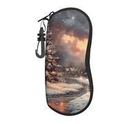 FBGHHTY Borsa per occhiali da sole con stampa Merry Christmas, unisex, in morbido guscio, versatile