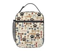 FBGHHTY Borsa portapranzo alla moda portatile con stampa di ossa di cane, versatile, per tutte le stagioni, picnic, lavoro, scuola
