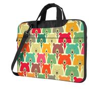 FBGHHTY Borsa sveglia e leggera del computer delle borse funzionali variopinte del computer portatile della stampa degli orsi per il, Nero , 14 inch