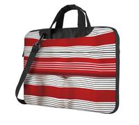 FBGHHTY Borsa sveglia e leggera del computer portatile della stampa della banda rossa delle borse funzionali per il vario computer portatile, Nero , 15.6 inch