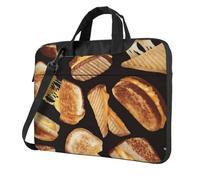 FBGHHTY Borsa sveglia e leggera funzionale del computer portatile della stampa dei panini del formaggio per il vario computer portatile, Nero , 14 inch