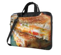 FBGHHTY Borsa sveglia e leggera funzionale del computer portatile della stampa dei panini del formaggio per il vario computer portatile, Nero , 13 inch