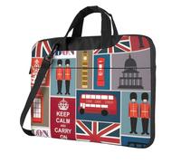 FBGHHTY Borsa sveglia e leggera funzionale del computer portatile della stampa dei simboli dell'Inghilterra per il vario computer portatile, Nero , 15.6 inch