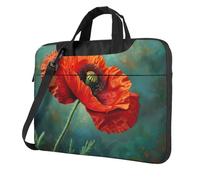 FBGHHTY Borsa sveglia e leggera funzionale del computer portatile della stampa del fiore del papavero per il vario computer portatile, Nero , 13 inch