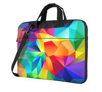 FBGHHTY Borsa sveglia e leggera funzionale delle borse del computer portatile della stampa geometrica dell'arcobaleno per il vario computer, Nero , 13 inch
