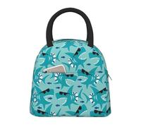 FBGHHTY Borsa termica per il pranzo con squalo con stampa in vetro solare, a prova di perdite, riutilizzabile, portatile, per lavoro, scuola, picnic, studenti