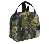 FBGHHTY Borsa termica per il pranzo con stampa di elefanti della natura, pasti, bevande, bambini, adolescenti, studenti, viaggi, scuola