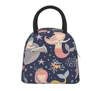 FBGHHTY Borsa termica per il pranzo con stampa sirena nell'oceano, a prova di perdite, riutilizzabile, portatile, per lavoro, scuola, picnic, studenti