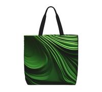 FBGHHTY Borsa tote leggera con stampa a trama curva verde comoda borsa riutilizzabile ecologica per la spesa da viaggio in spiaggia