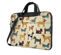 FBGHHTY Borse funzionali del computer portatile della stampa dei cani del segugio borsa sveglia e leggera per il vario computer portatile, Nero , 13 inch