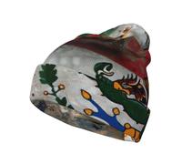 FBGHHTY Cappello a maglia caldo con stampa bandiera messicana americana berretto pieghevole uomo donna attività all'aperto casa cappello visivo casual nero