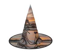 FBGHHTY Cappello da strega con stampa Torre Eiffel, unisex, per Halloween, per carnevale, feste in maschera ed eventi cosplay