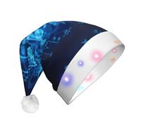 FBGHHTY Cappello di Natale blu con stampa di note musicali, accessorio per feste di Capodanno, feste di Natale