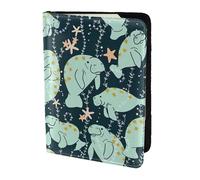 FBGHHTY Cartella portadocumenti da viaggio con stampa di manatee Animals Vitello, da uomo e donna, elegante, 14 cm, accessorio sicuro