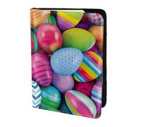 FBGHHTY Cartella portadocumenti da viaggio per passaporto, 14 cm, con stampa di uova di Pasqua, per uomo e donna, accessorio sicuro