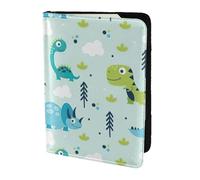 FBGHHTY Cartella portadocumenti da viaggio per passaporto, con stampa di dinosauri, per uomini e donne, elegante, 14 cm, accessorio sicuro