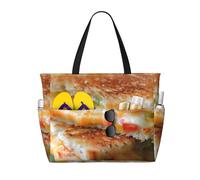 FBGHHTY Cheese Sandwich Stampa Impermeabile Spiaggia Borsa Da Viaggio Leggero Estate Vacanze Campeggio Attività All'aperto