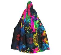 Fbghhty Colorato Pittura Astratta Stampa Mantello Con Cappuccio Medievale Halloween Costume Adulto Uomini Donne Carnevale Feste Cosplay