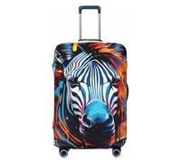 Fbghhty Copertura universale per valigia con stampa astratta animale zebrata per viaggio elastico lavabile copertura da viaggio protezione bagagli, Nero , XL