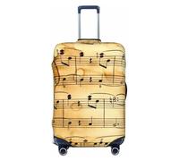 Fbghhty Copertura universale per valigia con stampa di note musicali per viaggio elastico lavabile copertura da viaggio protezione per bagagli, Nero , XL