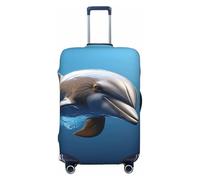 Fbghhty Copertura universale per valigia da viaggio, elastica, lavabile, con stampa di delfini 3D, Nero , L