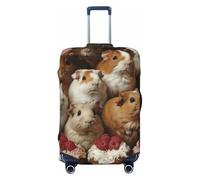 Fbghhty Copertura universale per valigie da viaggio, elastica, lavabile, con stampa di porcellini d'India e Cupcakes, Nero , L