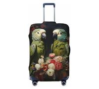 Fbghhty Coprimaterasso universale con stampa di pappagalli per coppia di pappagalli da viaggio, elastico, lavabile, protezione per bagagli, Nero , M