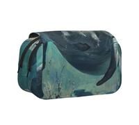 FBGHHTY Crazy Save Manatee Print Convenience Pen Case Cute Zipper Pouch Makeup Stationery Organizer Viaggi Ufficio