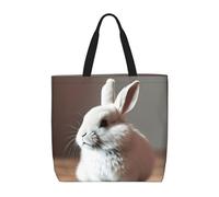 FBGHHTY Cry White Rabbit Print Borsa a tracolla di grande capacità per le donne riutilizzabile leggera pendolarismo quotidiano Tote