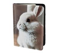 FBGHHTY Cry White Rabbit Print - Custodia a portafoglio per passaporto, 14 cm, per uomo e donna, accessorio sicuro