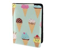 FBGHHTY Custodia a portafoglio per passaporto da viaggio con stampa di coni gelato da uomo e donna, 14 cm, accessorio sicuro