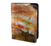 FBGHHTY Custodia a portafoglio per passaporto da viaggio con stampa di panini al formaggio, da uomo e donna, 14 cm, accessorio sicuro