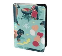 FBGHHTY Custodia a portafoglio per passaporto da viaggio con stampa hot dog e limonata, da uomo e donna, elegante, 14 cm, accessorio sicuro